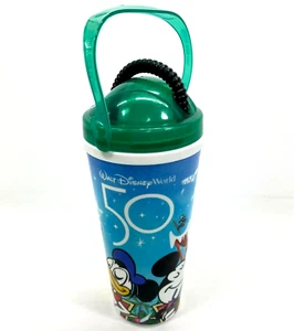 24oz Walt Disney World 50th Anniversary Mug Refillable Water Parks Cup Lid Straw - Picture 1 of 8