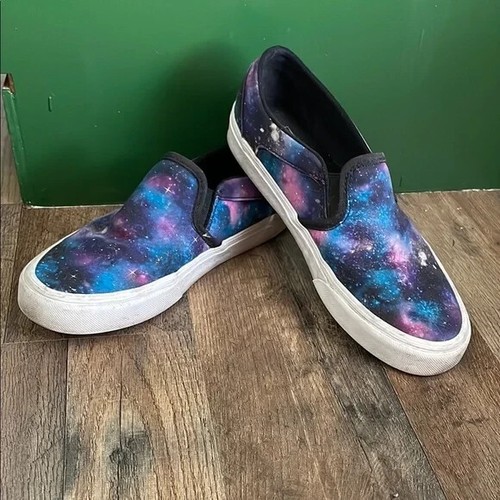 Vans Scarpe Donna 8.5 Asher Galaxy Sneakers Slip On Tela Multicolore