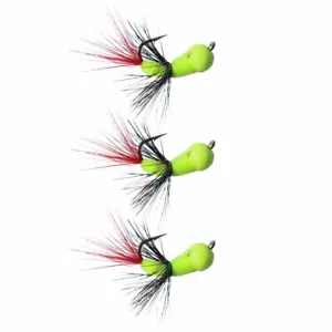 3er Pack - CHARTREUSE/RED TUNGSTEN AKUA JIG FLARE Panfish Jigs - Bild 1 von 2