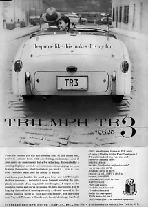 1958 Triumph TR-3 "Makes Driving Fun" Original Ad - Picture 1 of 1