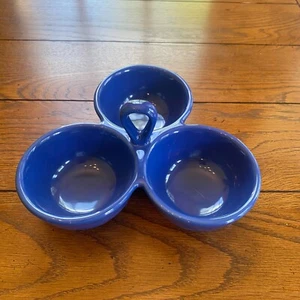 Longaberger Kornblumenblau 3-teilig Relish Gewürz Servierschale - Bild 1 von 8