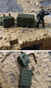 Halo COD Mega Bloks Construx Compatible 2x Green Utility Crates Lrg & small - Picture 1 of 5