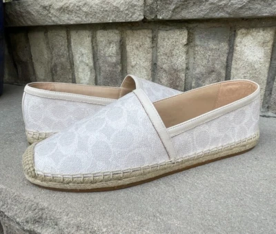 Zapato sin cordones COACH COLLINS de lona recubierta 9,5 para mujer blanco monograma Foto 1 de 4