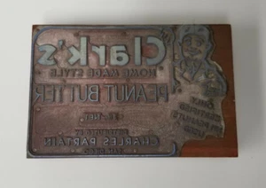 printing letterpress printer block Clark's  Peanut Butter San Diego  - Picture 1 of 3