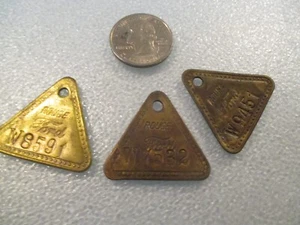 Factory Tool Check Brass Tags: FORD ROUGE "W" TOOL & DIE FACTORY; All Original - Picture 1 of 5
