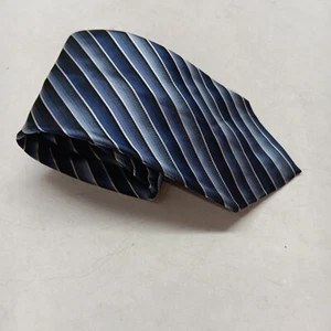 John Ashford 100% Silk Necktie Blue Striped Stain Resistant 57" x 3.75" Tie - Picture 1 of 6