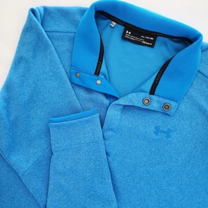 Under Armour Cold Gear Loose blue loong sleeve 1/4 snap pullover mens size XL - Picture 1 of 6
