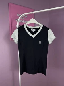 Versace Intensive Vintage T Shirt Women Logo Tee V Neck Size S Italy - Picture 1 of 15