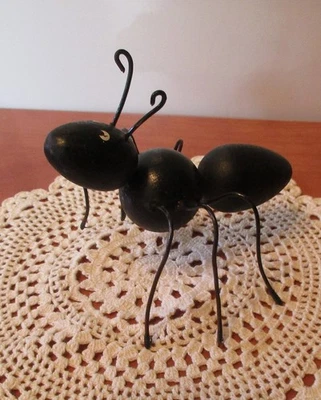 Vintage Wood Ant With Wire Legs 3 1/2" x 4 1/2" - Image 1 of 4