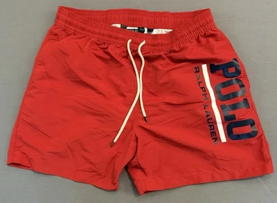 Polo Ralph Lauren Men's Size XL Red Lined Nylon Swim Trunks Spell Out Logo - Image 1 of 4