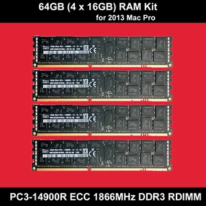 Apple Original 64GB 4x16GB 1866MHz PC3-14900R - RDIMM DDR3 ECC Memory Modules - Picture 1 of 1