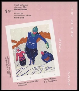 Canada Stamp Booklet - #BK338 - Winter Joys, by J.E. Sampson (2006) 6 x 89¢ - Bild 1 von 1