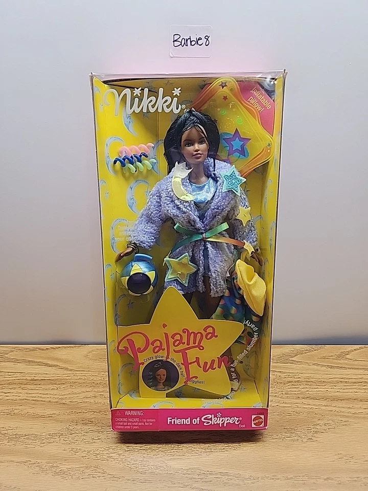 1999 Barbie Pajama Fun Nikki Doll 24993 Mattel Friend of Skipper Unopened