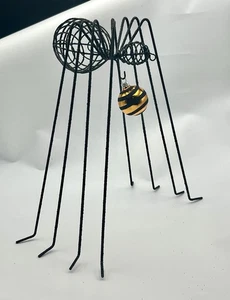 CHRISTOPHER RADKO RETIRED BLACK GLITTER HALLOWEEN SPIDER ORNAMENT HOLDER - Picture 1 of 9