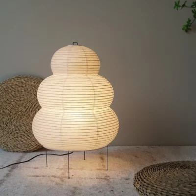 Akari Noguchi Yong Table Lamp White Rice Paper for Home, Office Decor
