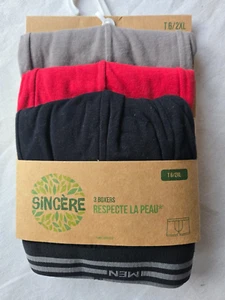 3 boxers taille 6/XXL gris, noir et rouge marque Sincère Label Oeko-Tex (g) - Imagen 1 de 2