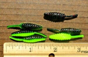 50 BLACK NEON CHARTREUSE 1.5"RAT Tail BEETLES Crappie Fishing Lures Beetle Spins