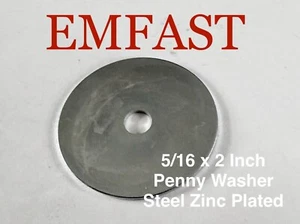 5/16 x 2 Zoll Penny Reparaturscheibe Flach Kotflügel Stahl verzinkt Unterlegscheiben - Bild 1 von 1
