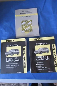 2003 Toyota Highlander Service Shop Repair Manual RM987U Vol 1 & 2 + EWD502U OEM - Bild 1 von 21