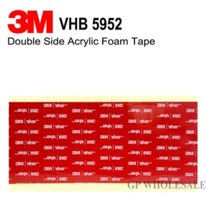2 Sheet 3M 4" x 8" VHB Double Sided Foam Adhesive Tape 5952 Automotive Mounting - Picture 1 of 2