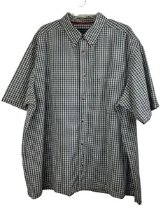 Levi's Strauss Men’s Green White Check Casual Short Sleeve Button Shirt Size 2XL - Picture 1 of 14