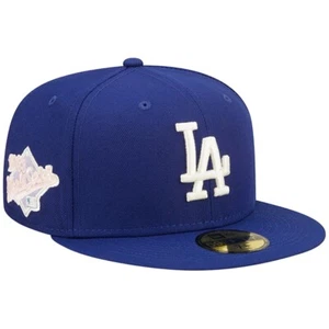 New Era Los Angeles Dodgers Blue 5950 Hat 1988 WS Patch Size 7 3/4 Pink UV - Picture 1 of 5