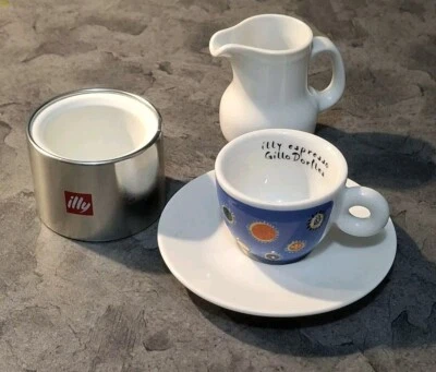 Illy collections  Service à Café Tasse   GILLO DORFLES +sucrière ÷pot à Lait  - Photo 1/4