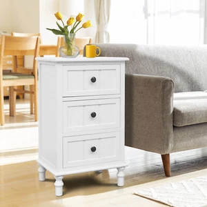 Vertical 3-Drawer Side Table w/ Storage, Narrow Desk for Living Room, Bedroom - Picture 1 of 22