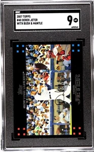 Topps #40 Derek Jeter SGC 9 2007 como nuevo Bush/Mantle - Imagen 1 de 2