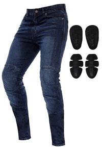 Men’s Denim Motorcycle Motorbike Jeans with Protective Lined and Pads Blue - Picture 1 of 5