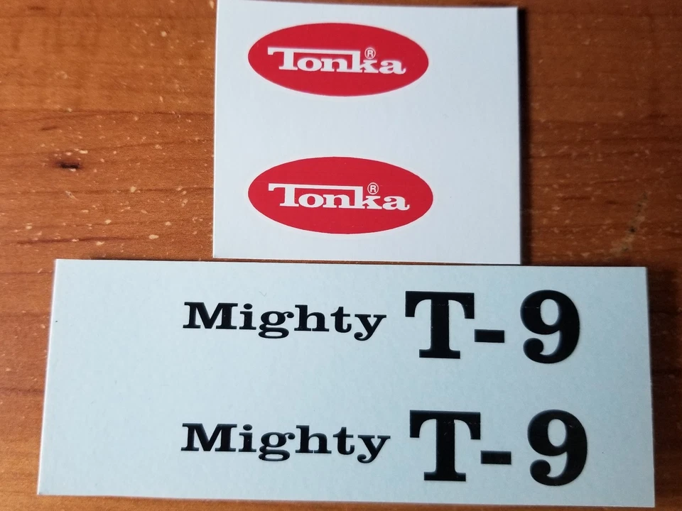 MIGHTY TONKA T-9 WITH RED LOGOS 1976-1977 vinyl peel and stick - Image 1 of 1