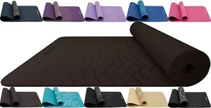 Yoga Mat TPE by RDX, Exercise, Workout, Pilates, Fitness Mat, Thick Yoga Mat - Picture 1 of 99