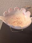 Vintage Murano Pink, Gold, And White Swirl Bowl