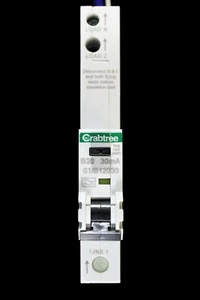 CRABTREE 20 AMP CURVE B 6kA 30mA RCBO TIPO A 61/B12030 STARBREAKER WC - Imagen 1 de 6