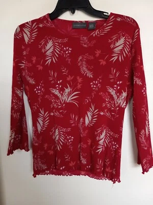 Relatividad - CAMISA TOP ESTAMPADO HOJAS ROJAS - Talla M Foto 1 de 3