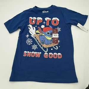 Camiseta Disney Stitch "Up To Snow Good" Niños Talla S (6-7) Gráfica Cuello Redondo Nueva con Etiquetas - Imagen 1 de 4