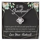 To My Wife I Want to Grow Old With You Infinity Knot Necklace Message Card