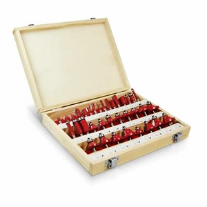 KIT SET DI 35 FRESE FRESA FRESATRICE PUNTE PER LEGNO PANTOGRAFO CON GAMBO DA 8MM - Foto 1 di 4