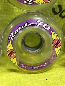 KRYPTONICS ROUTE 70 ROLLER SKATE WHEELS OUTDOOR CLEAR SET/8 NOS ORIGINAL RARE - Picture 1 of 3
