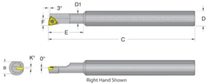 Dorian 55908, S10M-SWUCR-2 Boring Bar for WC_T 21.51 Inserts - Picture 1 of 1