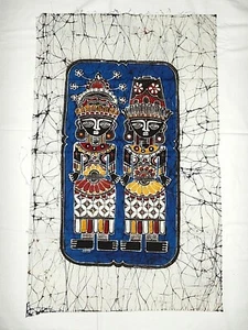 Panel de pintura batik indonesio de 18"" x 29 - Imagen 1 de 1