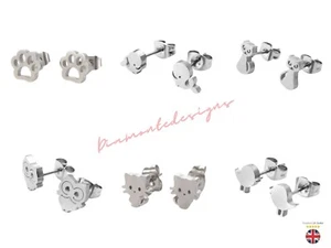 Pendientes de plata de acero inoxidable 304 tachuelas niños joyería pequeños pendientes escolares Reino Unido - Imagen 1 de 11