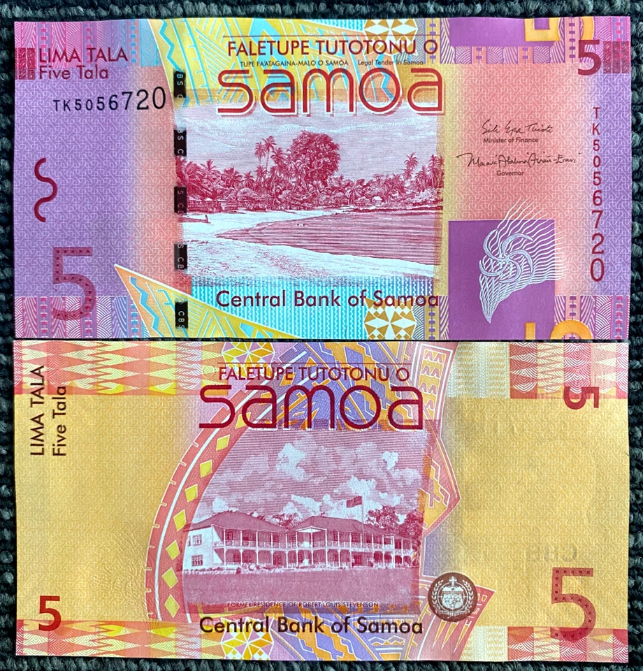 Western Samoa 5 Tala 2017 Banknote World Paper Money UNC Currency Bill Note - Image 1 of 1