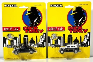 Lot of 2 ERTL Dick Tracy - Tracy's Car and Police Car 1:64 Sealed 1990 - Picture 1 of 15