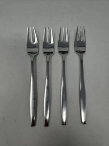 4 Forchette per insalata DANSK variante V in acciaio inox metà secolo moderne - Foto 1 di 4