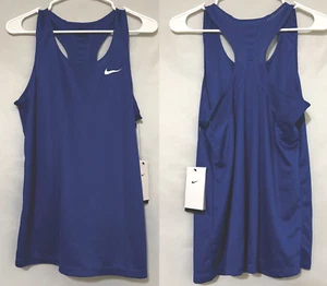 Canotta da corsa nuova con etichette 2022 Nike Dri-Fit donna blu royal media racerback DH8126-494 - Foto 1 di 7