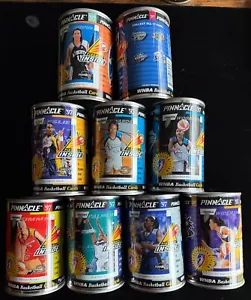 WNBA-1997-PINNACLE-TRADING CARD CAN 9 EMPTY CANS-LESLIE, Weatherspoon, Timms + - Picture 1 of 3