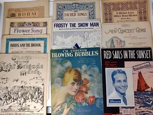 Lot of 10 pieces Early 1900's Vintage Sheet Music Piano - Picture 1 of 9