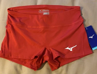 Pantalones Cortos Mizuno Para Mujer Medianos Rojo Rendimiento Voleibol DryLite Spandex Pantalones Cortos Foto 1 de 4