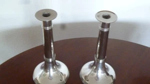 Paar versilberte Kerzenleuchter klassische Form ca. 25 cm - Bild 1 von 4